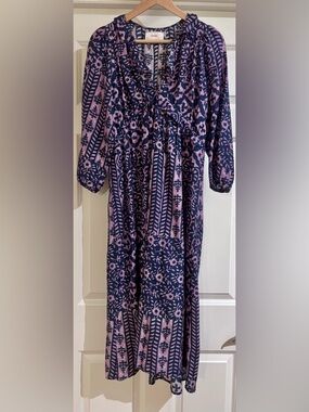 Xirena Ruffle Neck Midi Dress